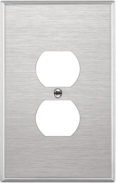 ENERLITES Jumbo 1 Gang Duplex Receptacle Stainless Steel Wall Plate