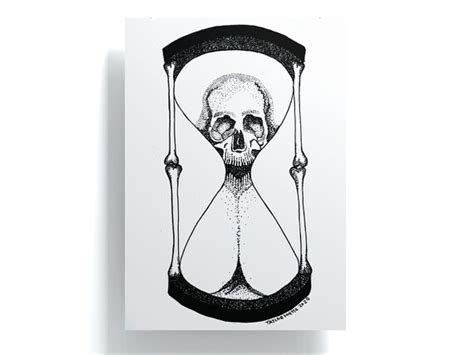 Hourglass Skulls Drawing