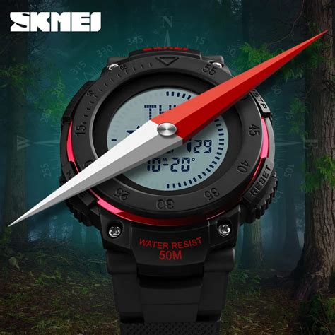 SKMEI Compass Watches Mens Sports Watches 5ATM Digital Men Military ...