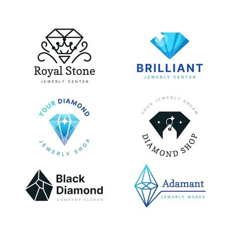 Colección De Logotipos De Diamantes Vector Premium