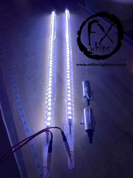 Pair White Led Light Whip Millar Light Bars Fx Whips Llc