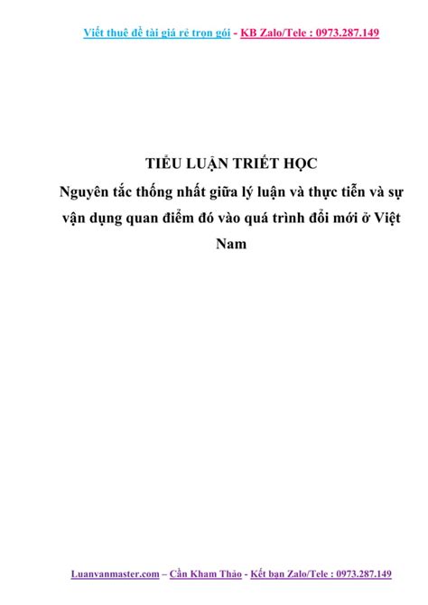 Ti U Lu N Tri T H C Nguy N T C Th Ng Nh T Gi A L Lu N V Th C Ti N Doc