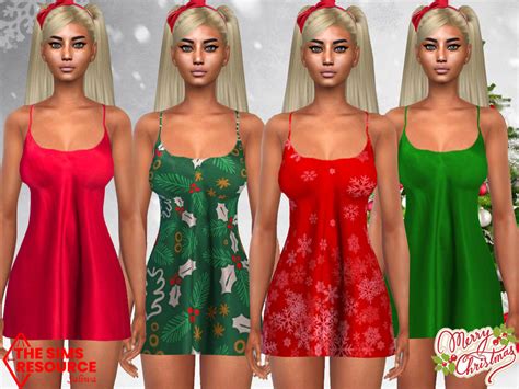 The Sims Resource Christmas Silk Sleeping Gowns