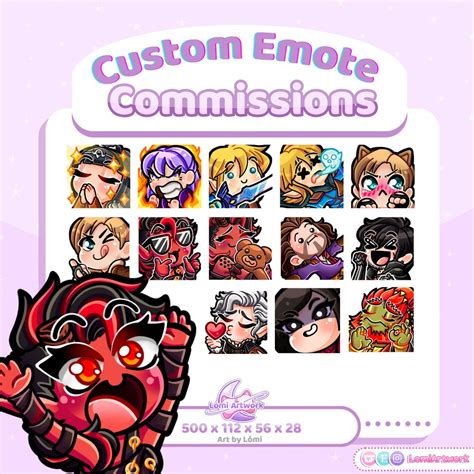 Custom Emote Commissions For Discord Twitch Kick Youtube Cute