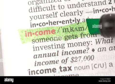 Income definition highlighted Stock Photo - Alamy 