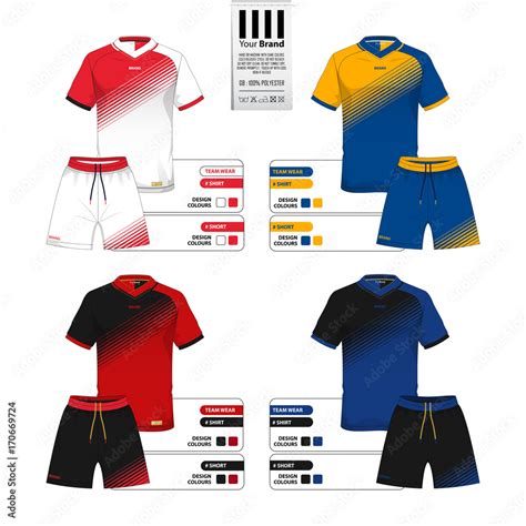 Set Of Soccer Jersey Or Football Kit And Short Pant Template For