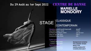 Stage De Pre Rentree Classique Contemporain Centre De Danse Marielle