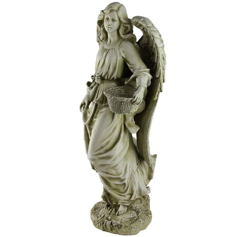 17.75" Joseph's Studio Angel with Basket Religious Outdoor Garden Statue | Christmas Central