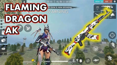 Free Fire Ak White Flaming Dragon Skin Youtube