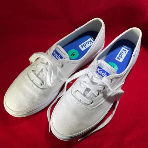 Keds White Platform Women Tennis Shoes Size 8 Gem