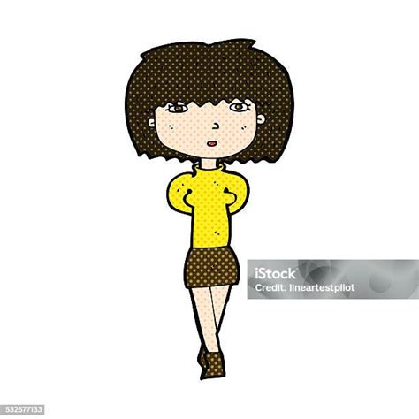 Comic Cartoon Shy Woman Stock Illustration Download Image Now Adult Cheerful Clip Art Istock