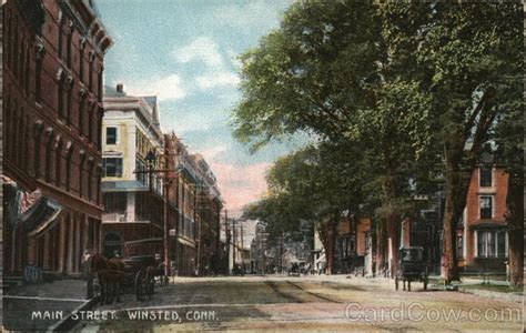 Main Street Winsted Ct Postcard