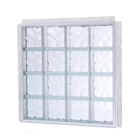 Tafco Windows 56 In X 8 In Nailup Wave Pattern Solid Glass Block Window S5608wav The Home Depot