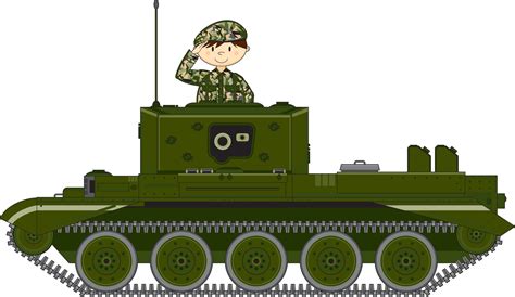 Cute Cartoon Army Soldier in Armoured Tank Military History ...