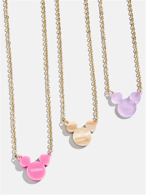 Disney Mickey Mouse Acrylic Custom Necklace Blonde Marble BaubleBar