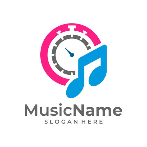 Music Time Logo Vector Icon Illustration. Time Music logo design template 13451820 Vector Art at ...