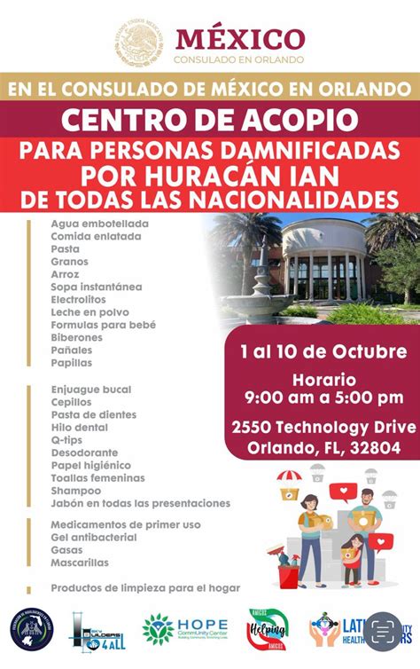 Consulado De M Xico En Orlando On Twitter Centro De Acopio En El