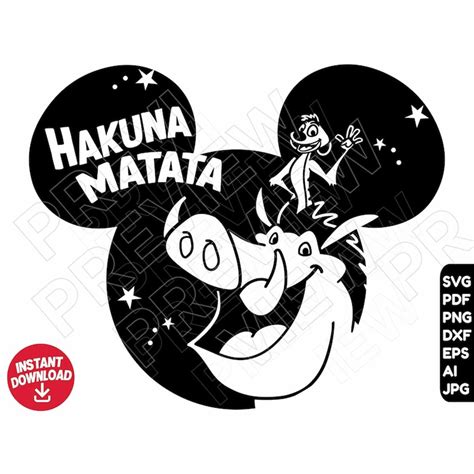 Hakuna Matata Svg Timon Pumba Lion King Png Dxf Clipart Cu Inspire