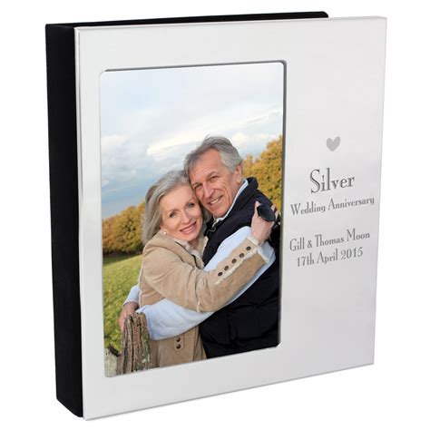 Engraved Crystal And Silver Anniversary Photo Album