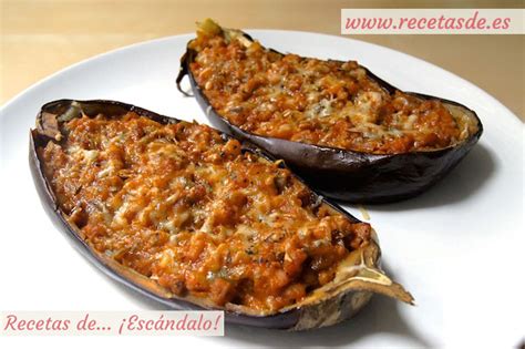 Berenjenas rellenas de carne picada al microondas Recetas de Escándalo