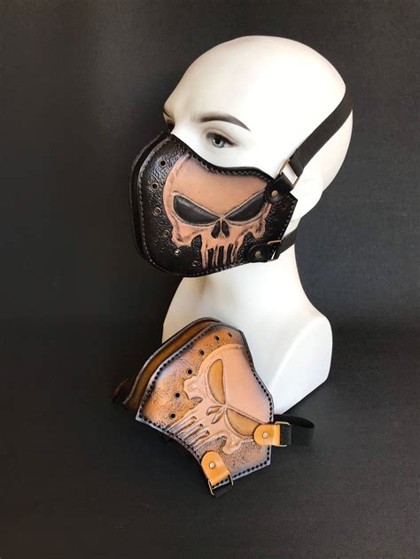 Punisher Skull Mask Custom Leather Motorcycle Mask Etsy Canada