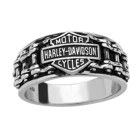 Men S Harley Davidson Sterling Silver Motorcycle Bike Chain Ring