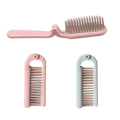 Professional Travel Hair Comb Portable Folding Hair Brush With Mirror