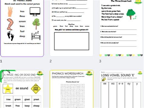 phonics vowel sound ee  ultimate bundle teaching resources