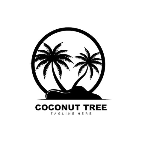 Premium Vector Coconut Tree Logo Ocean Tree Vector Design For