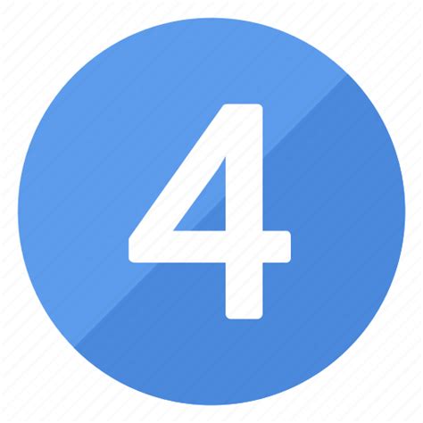 Blue Circle Circular Four Number Round Icon