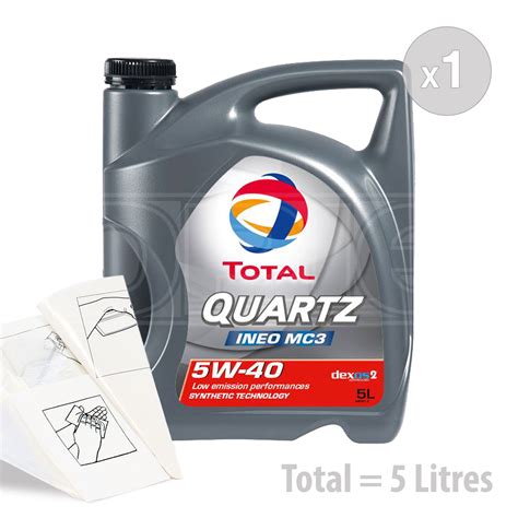 Car Engine Oil Service Kit Pack 5 LITRES Total Quartz Ineo MC3 5w 30