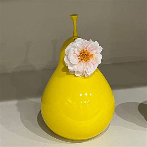 Yellow Pear Shaped Vase Ceramic Eye Catching Piece Apollobox