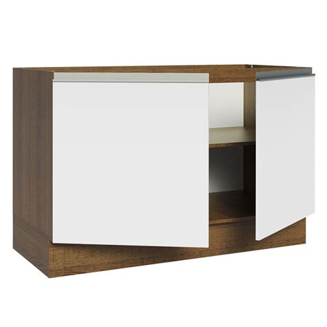 Mueble De Cocina Para Fregadero 120 X 60 Cm 2 Puertas Sin Encimera