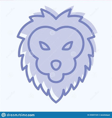 Icon Lion Related To Animal Head Symbol Two Tone Style Simple Design