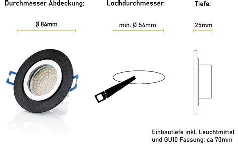 Sweet Led Sparpack Schwarz Ip Alu Feuchtraum Badezimmer Bad