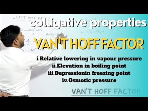 Van T Hoff Factor Dissociation Association In Solution Unit