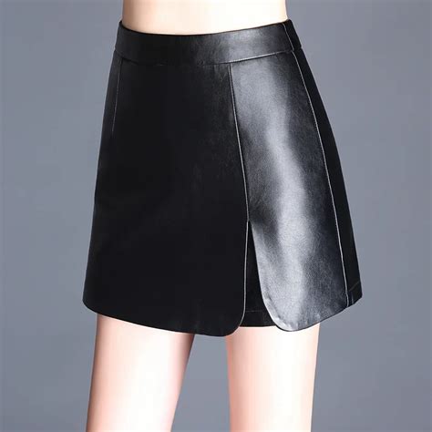 Pu Skirt Autumn And Winter New Women Leather Skirt Slim Thin Women