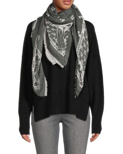 Black Karl Lagerfeld Scarves And Mufflers For Women Lyst