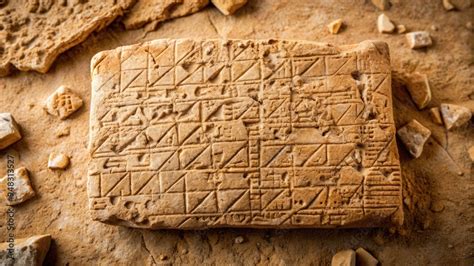 Ancient Mesopotamian Inspired Clay Tablet With Cuneiform Script