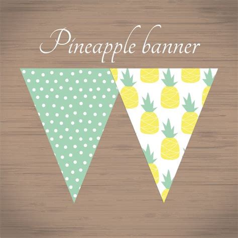 Printable Pineapple Pattern Banner Summer Pineapple And Polka Dots