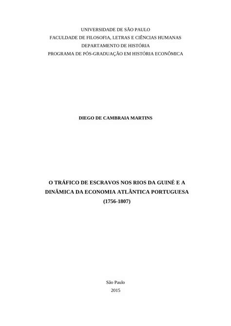 Pdf O Tr Fico De Escravos Nos Rios Da Guin E A Din Mica Da