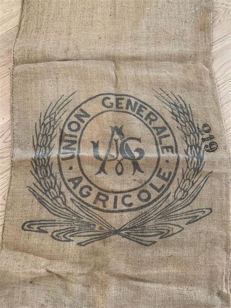 Grand Sac En Toile De Jute Agricole Fran Ais Ancien Etsy France