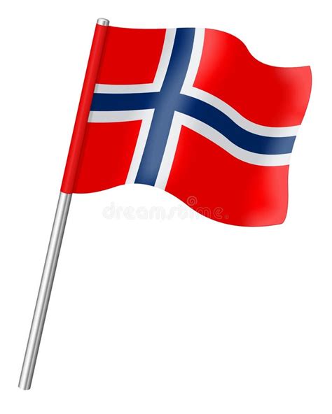 Bandera Noruega Aislada En El Fondo Blanco Stock De Ilustraci N