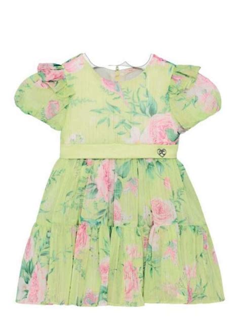 Vestido Verde Estampado Infantil Petit Cherie Estampado Vim Vi Venci