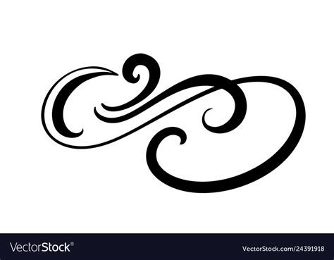 Floral Calligraphy Element Flourish Hand Vector Image