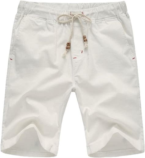 Ssyuno Pantalones Cortos De Verano Para Hombre De Lino De Algod N