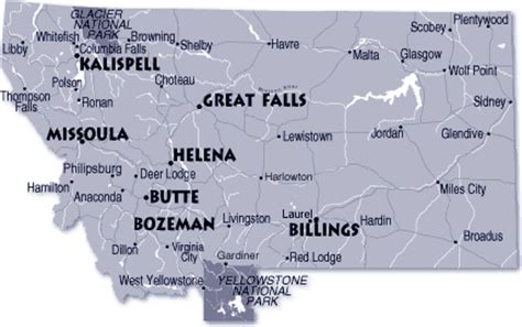 Map Of Western Montana Cities