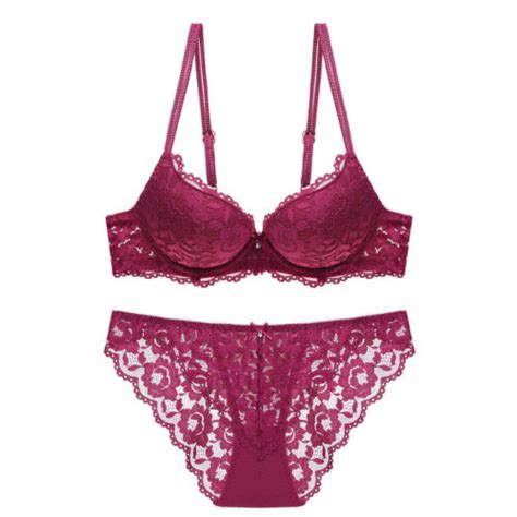 Damen Sexy Spitze Bestickte Extrem Push Up Bh Set Damen Unterw Sche