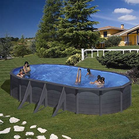 Gre Piscines Piscine Acier Louko Gris Anthracite Ovale M X