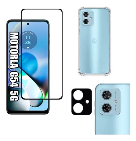 Kit Para Moto G54 5g Película De Vidro 3d Capa Câmera 3d